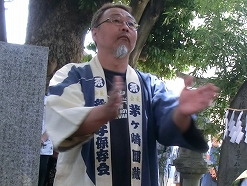 笛も太鼓もなんでもこなす円藏祭囃子保存会の会長さんです♪